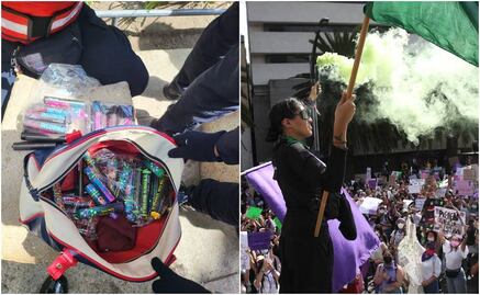 Tunden en redes a Martí Batres por presumir decomiso de "cohetones" en marcha del 8M; es humo de colores