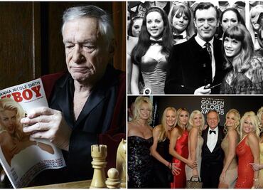 Hugh Hefner llega a los 90 rodeado de conejitas Playboy