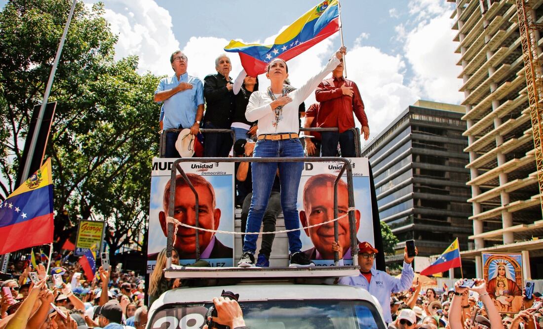La líder opositora María Corina Machado llama a una movilización mundial contra Nicolás Maduro. Foto: Ariana Cubillos | AP