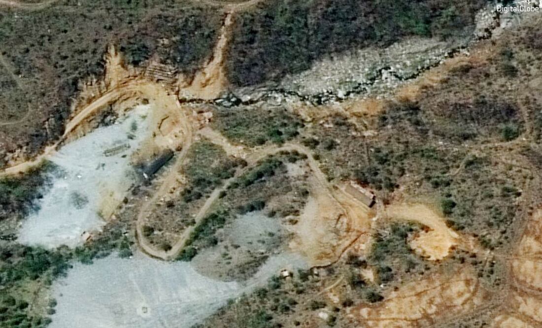 Foto de archivo distribuida por DigitalGlobe, del sitio de ensayos nucleares Punggye-ri, Corea del Norte. (AP)