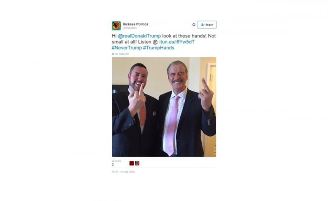 Actually, Fox is known for having really big hands. (Photo: Taken from @KApolitics)