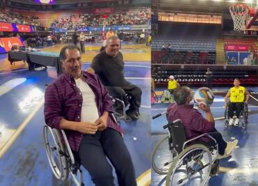 Benjamín 'El Maestro' Galindo se olvida del futbol; juega basquetbol en silla de ruedas