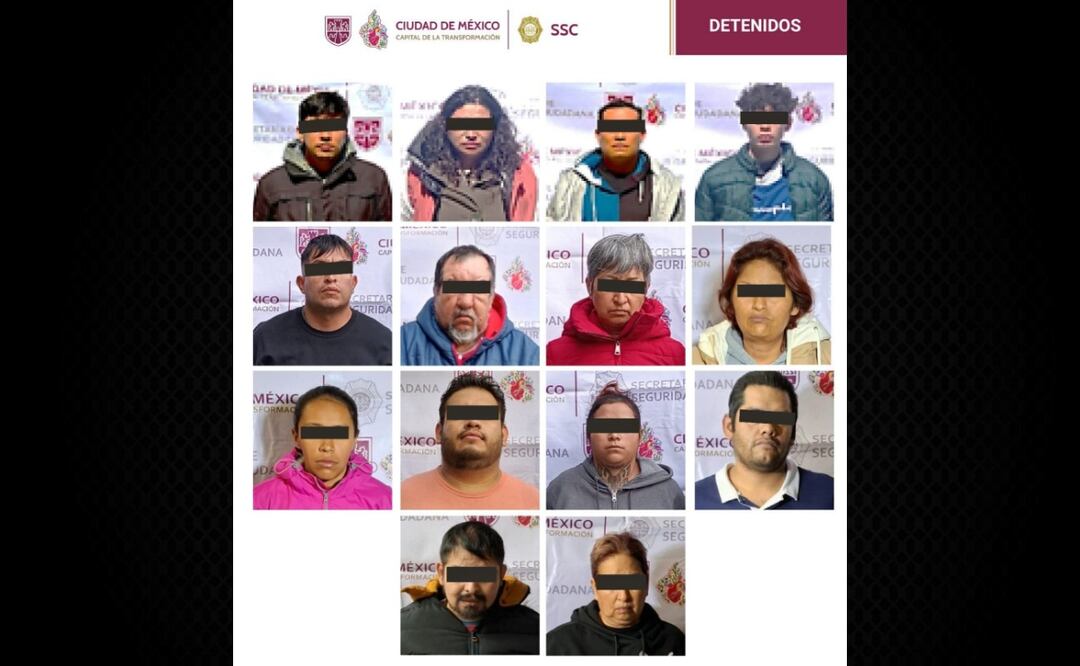 Caen 14 presuntos integrantes de una célula delictiva dedicada al narcomenudeo. Foto: Especial