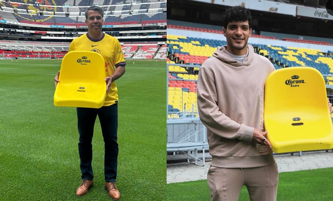 Raúl Jiménez y Pável Pardo se llevan un pedacito del estadio Azteca a sus hogares