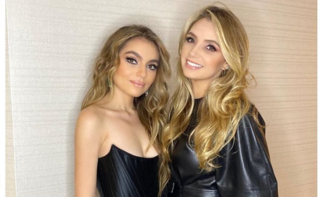 Angélica Rivera reapareció ante las cámaras luciendo un conjunto estilo talavera. Foto: Instagram @sofia_96castro