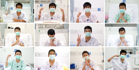 En video, niños rescatados de cueva en Tailandia piden volver pronto a casa