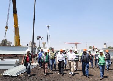 Delfina Gómez supervisa obras del nuevo Trolebús Chalco-Santa Martha; en su primera etapa, beneficiará a 120 mil pasajeros diarios