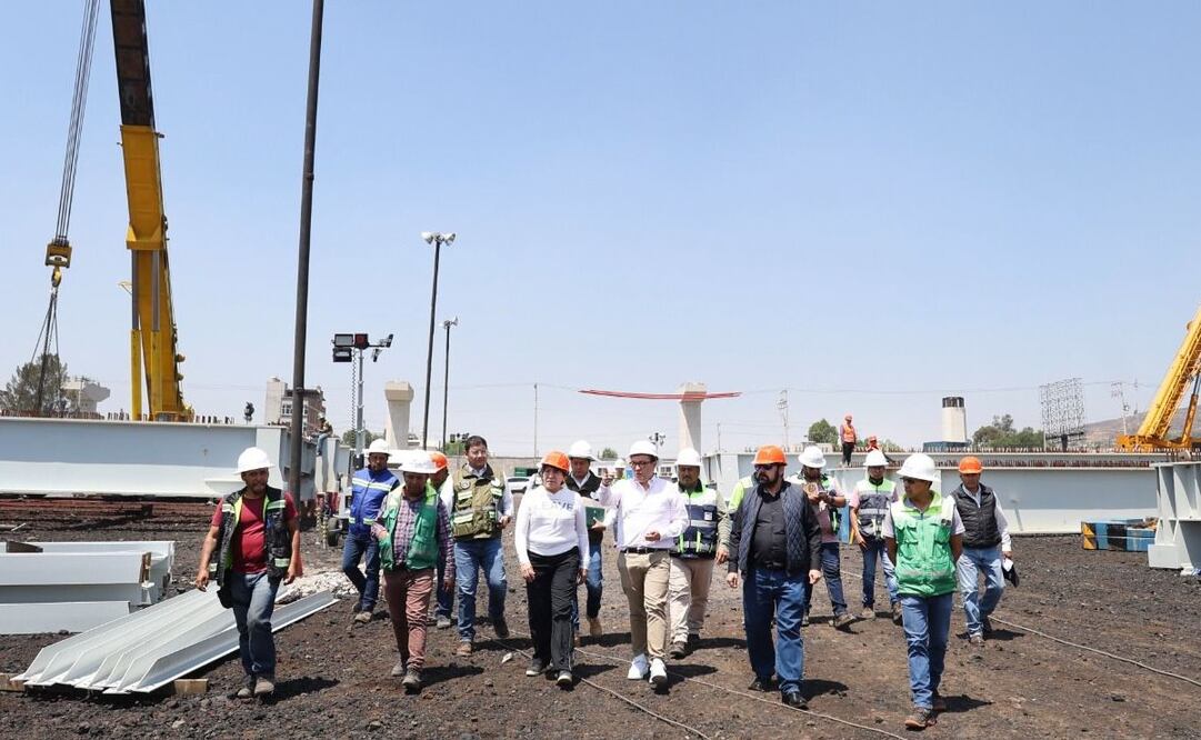 La gobernadora del Estado de México, Delfina Gómez, superviso las obras del Trolebús Chalco-Santa Martha. Foto: Especial