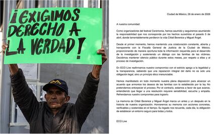 ECO Live, organizadora de Axe Ceremonia, asume responsabilidad en el caso: "nuestra plena disposición" 