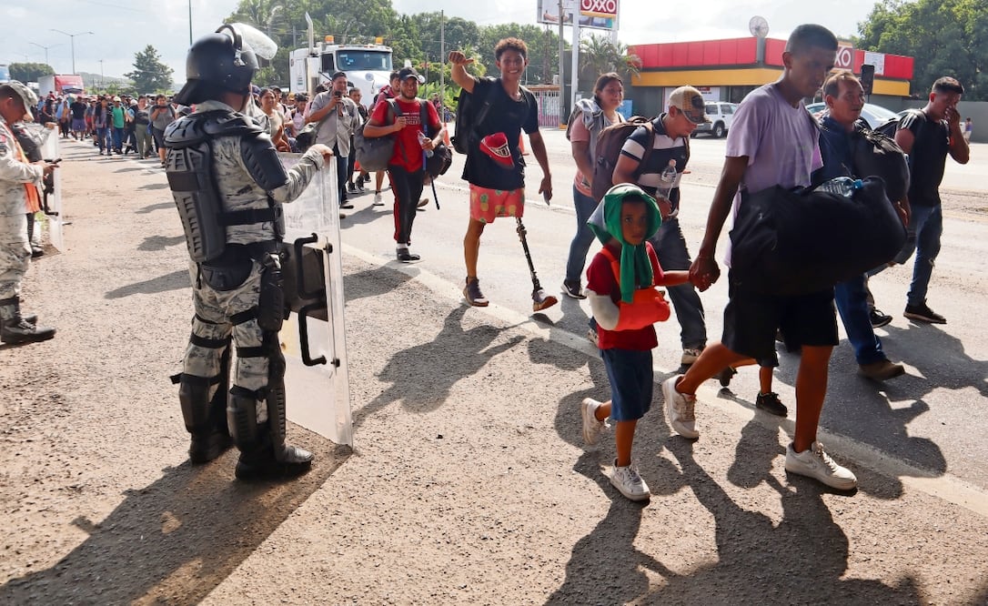 este domingo salió de Tapachula Chiapas, una segunda carava migrantes con más de dos mil personas. Foto: María de Jesús Peters