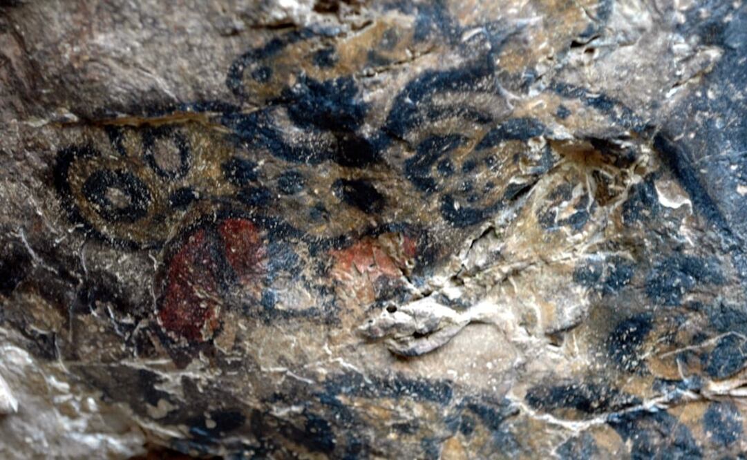Detalle de una de las pinturas rupestres de Oxtotitlán donde aparece un jaguar. Foto: Archivo 
