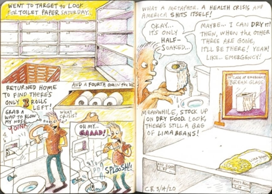 Con humor, tinta y papel enfrentan el coronavirus