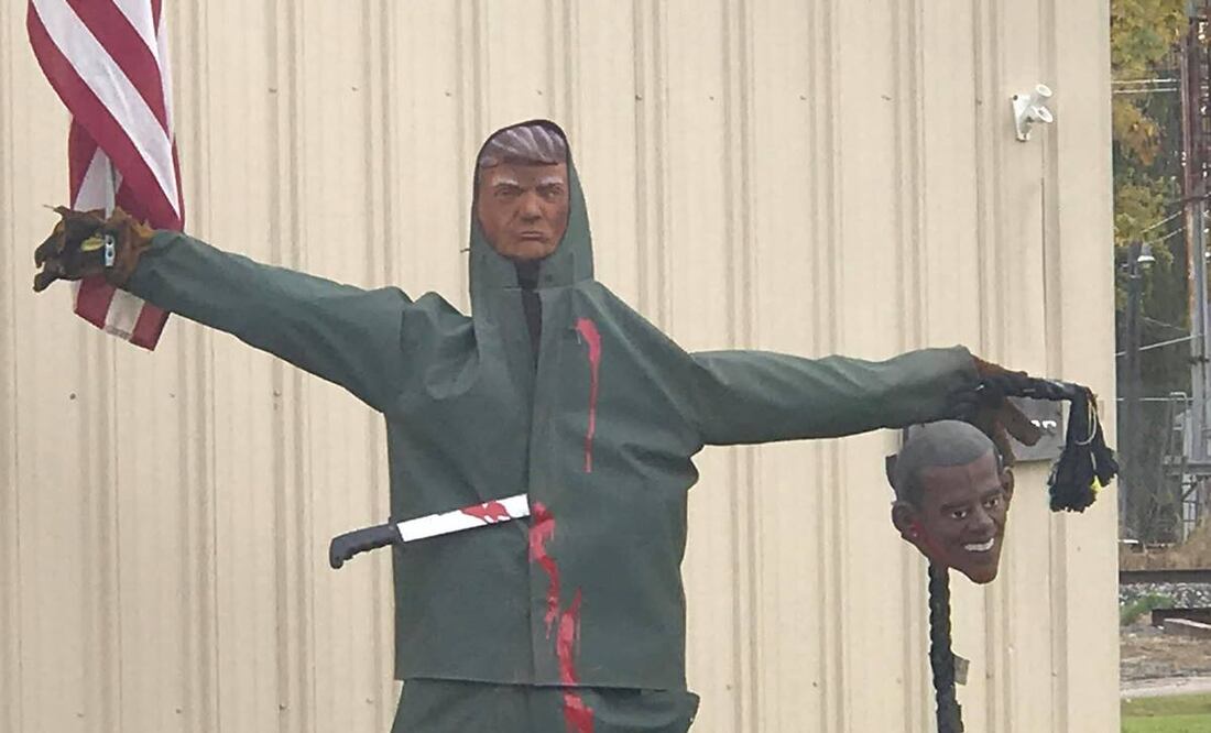 La decoración de Halloween causó indignación en la localidad de Michigan  (Foto: Facebook)