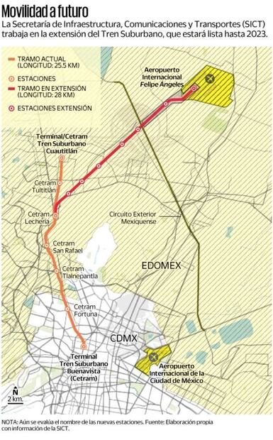 Al Aeropuerto Felipe Ángeles, en 39 minutos y por menos de $50 en Tren Suburbano
