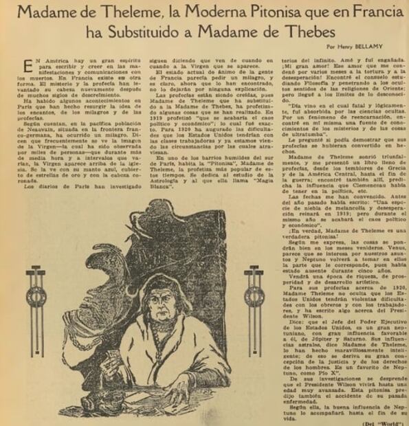 Hace cien años una pitonisa vio el futuro