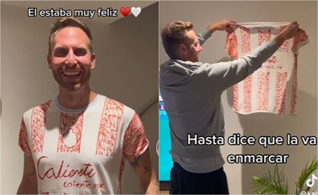 Aficionado de Chivas y su playera dibujada para apoyar a su equipo