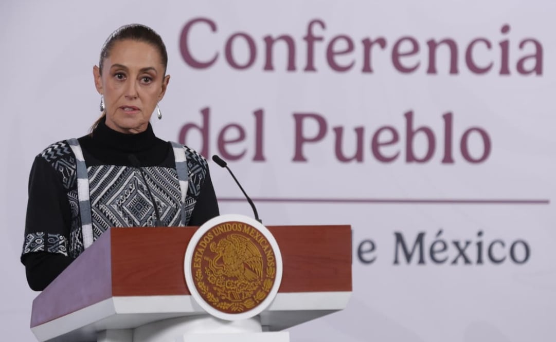 La presidenta Claudia Sheinbaum en su conferencia matutina del 27 de enero de 2026 en Palacio Nacional. Foto: Carlos Mejía / EL UNIVERSAL
