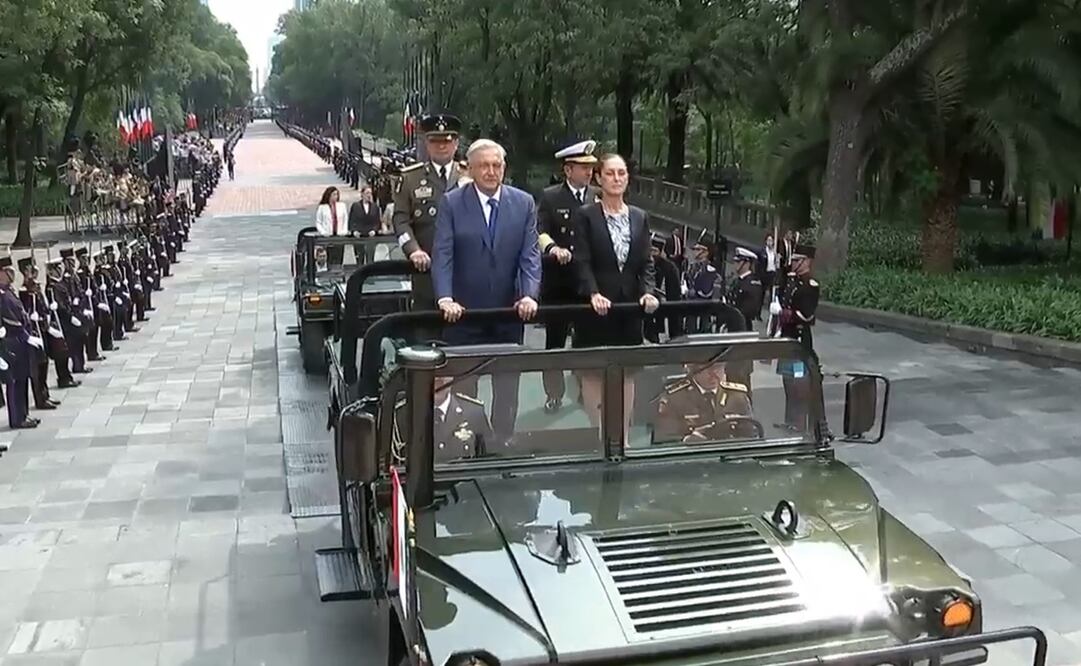 López Obrador y Claudia Sheinbaum participan en el177 Aniversario de la Gesta Heroica de los Niños Héroes de Chapultepec. Foto: Captura