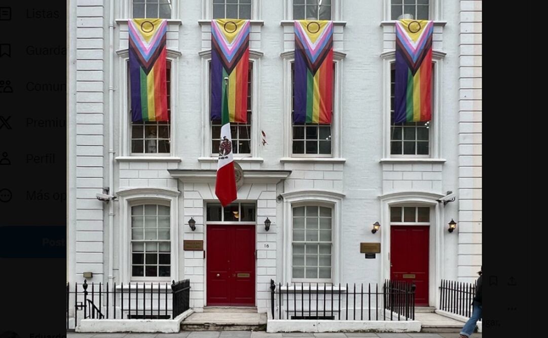 Embajada de México en Reino Unido, en el marco del mes del orgullo LGBT+. Foto: X @josefagbom