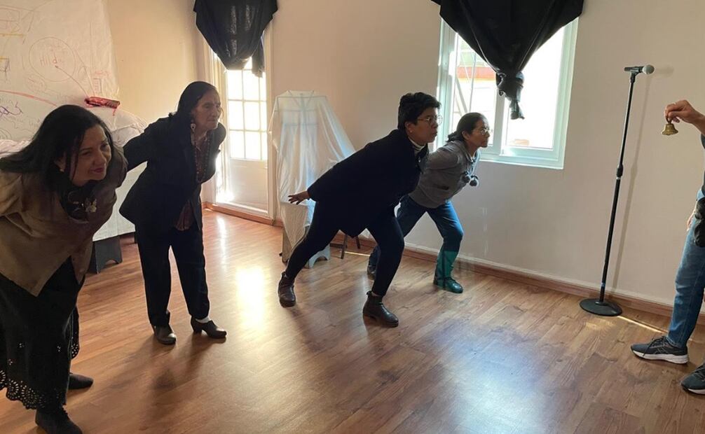 Ensayos de la obra "Poéticas del desplazamiento". Foto: Mónica García.