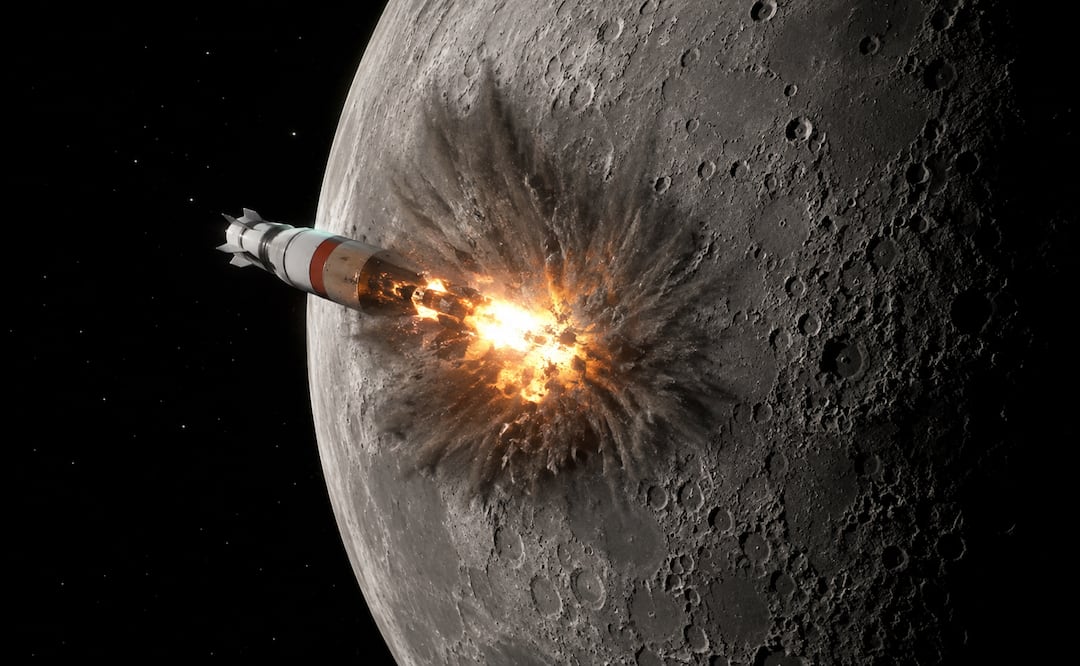 Cohete de SpaceX de Elon Musk chocará contra la Luna. Foto: Creada con IA
