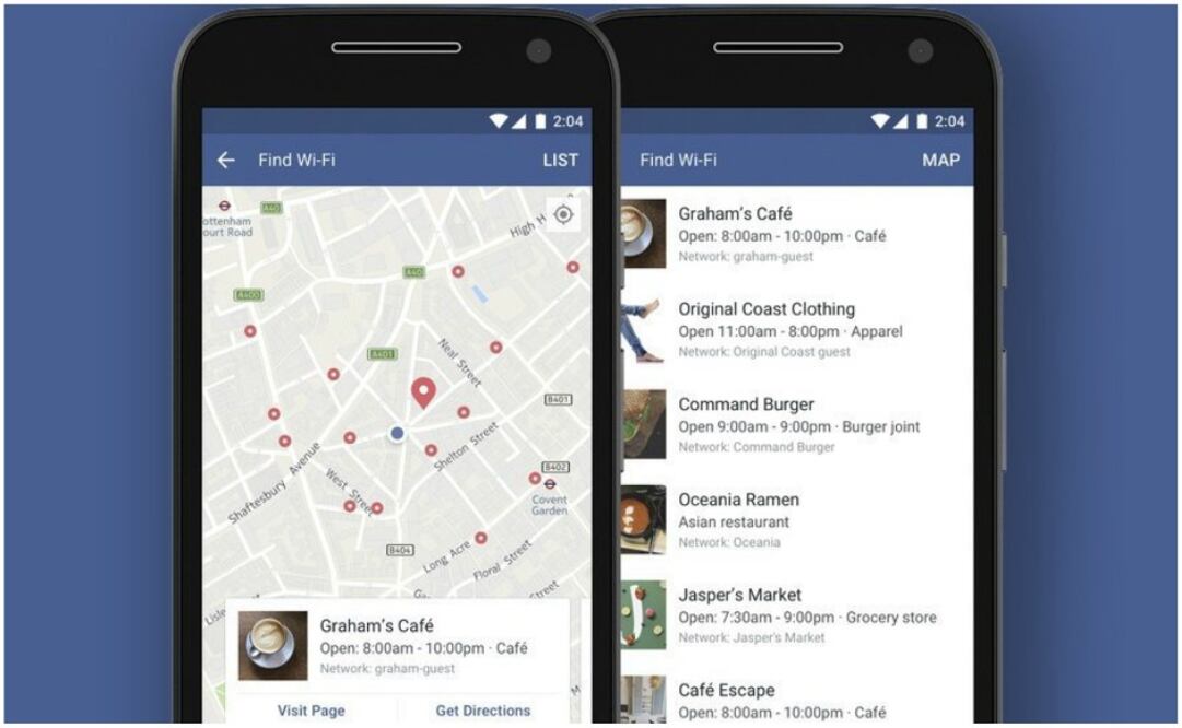 Según Facebook, estos negocios compartieron su información de Wi-Fi con la firma para que asu vez, Facebook lo comparta con sus usuarios