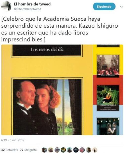 El Nobel a Kazuo Ishiguro sorprende en redes