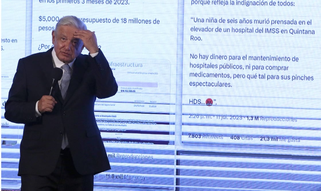 El presidente López Obrador criticó que un retuit de Felipe Calderón donde reprochó la muerte de una menor en un hospital del IMSS en Quintana Roo, el expresidente escribiera las siglas “HDS”