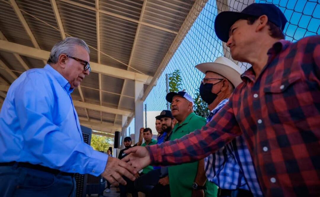 Rubén Rocha durante inauguración de obras de pavimentación en caminos de Sinaloa (30/01/2025). Foto: Especial