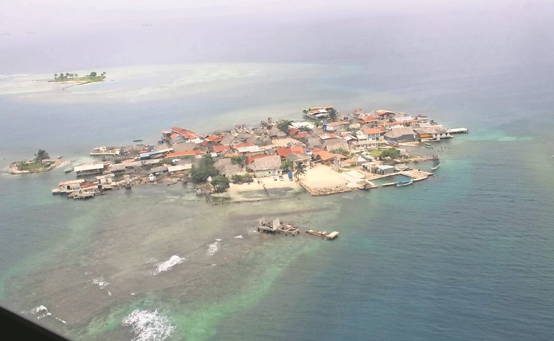La isla panameña Gartí Sugdub, habitada por mil 300 indígenas guna yala y en el mar Caribe, está bajo amenaza de anegación. Foto: ESPECIAL