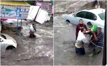 “Si lo pienso, a lo mejor no me meto", dice hombre que salvó a bebé arrastrado por la corriente en Ecatepec