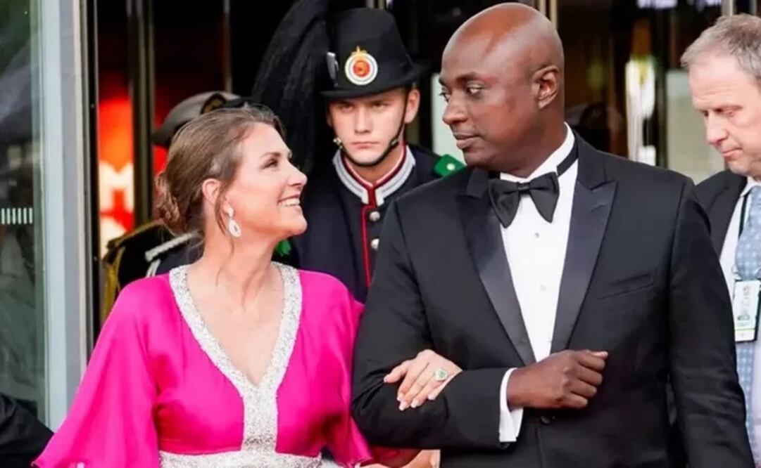 Marta Luisa de Noruega y su prometido, el autoproclamado chamán Durek Verrett, en un evento reciente en Oslo. Foto: Getty Images