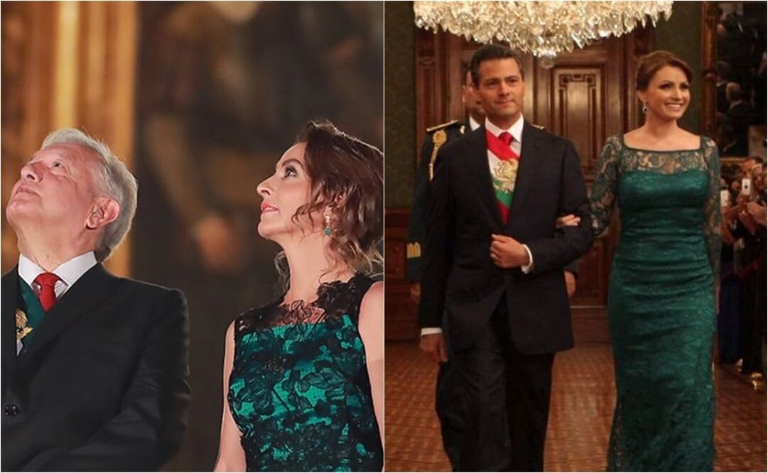 Ambas optaron por vestidos de diseñadores mexicanos para su primer ceremonia del Grito de Independencia / Fotos: Mussi y Archivo El Universal