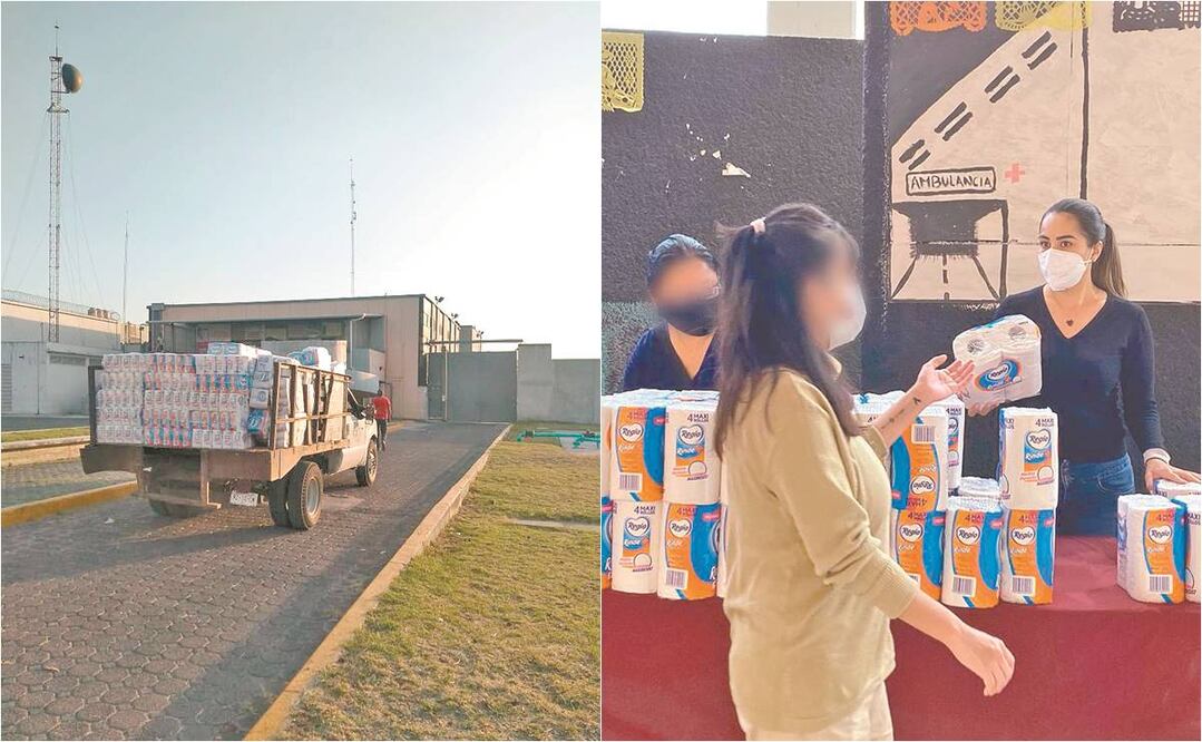 El lunes, personal de varias instituciones y un camión arribaron al centro penitenciario para realizar una segunda entrega de donativos. Fotos: CORTESÍA