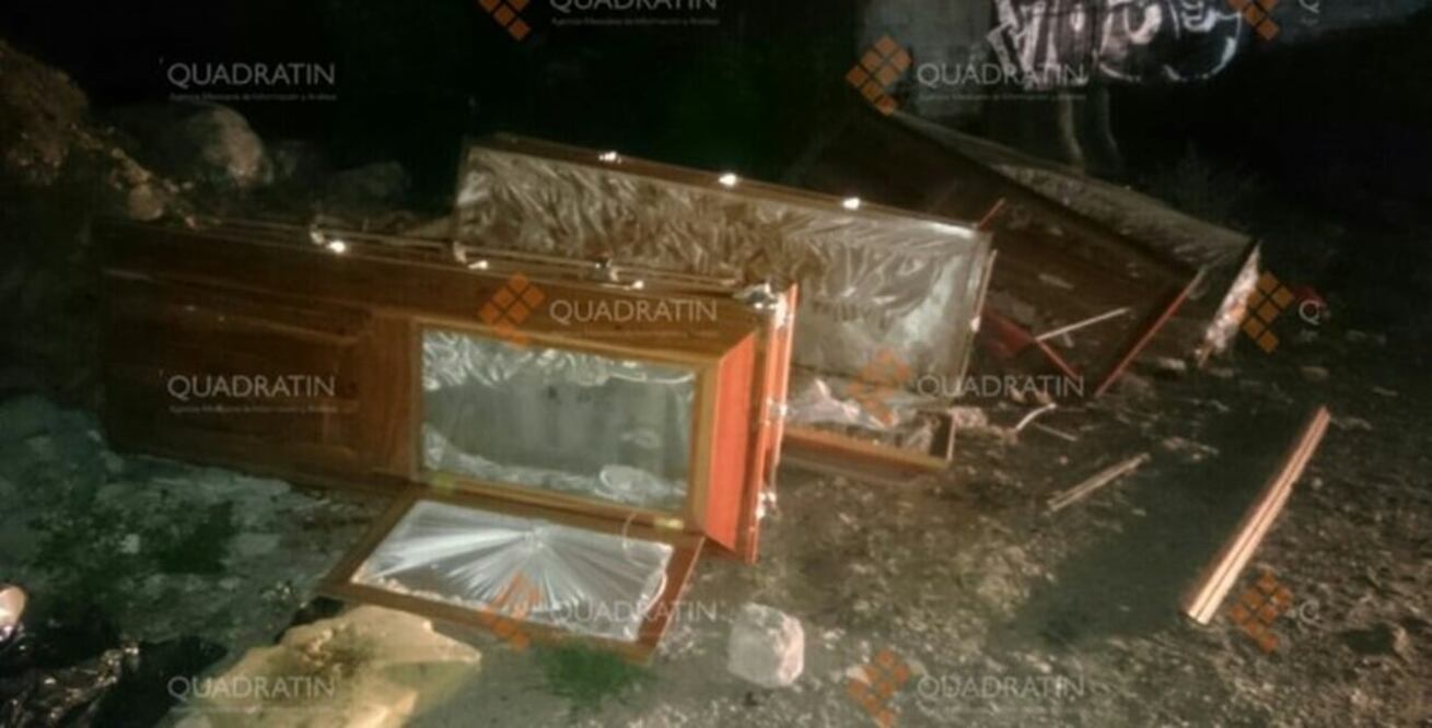 Los tres ataudes tenían indicios de haber sido utilizados (Foto: Quadratín)