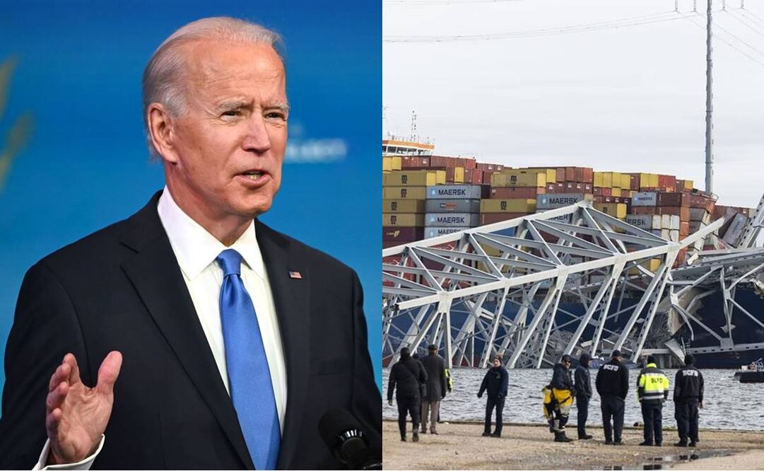 Biden ordena reconstruir puente colapsado en Baltimore. Foto: Especial