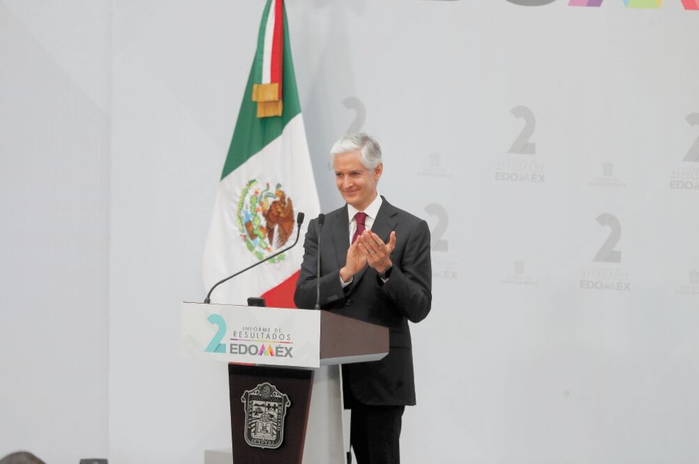Alfredo del Mazo Maza, durante su Segundo Informe de actividades como gobernador del Estado de México, hizo una mención especial sobre la coordinación que por primera vez se tiene con la CDMX en materia de seguridad. Foto: JORGE ALVARADO. EL UNIVERSAL