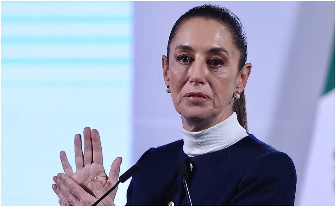 Claudia Sheinbaum, presidenta de México, durante su mañanera en Palacio Nacional, el 13 de enero del 2025. Foto: Berenice Fregoso / EL UNIVERSAL