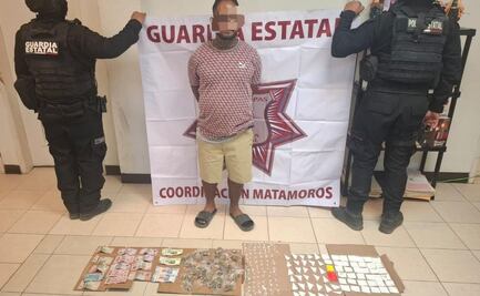 Elementos de la Guardia Estatal de Tamaulipas detienen a hombre que vendía droga en calles de Matamoros
