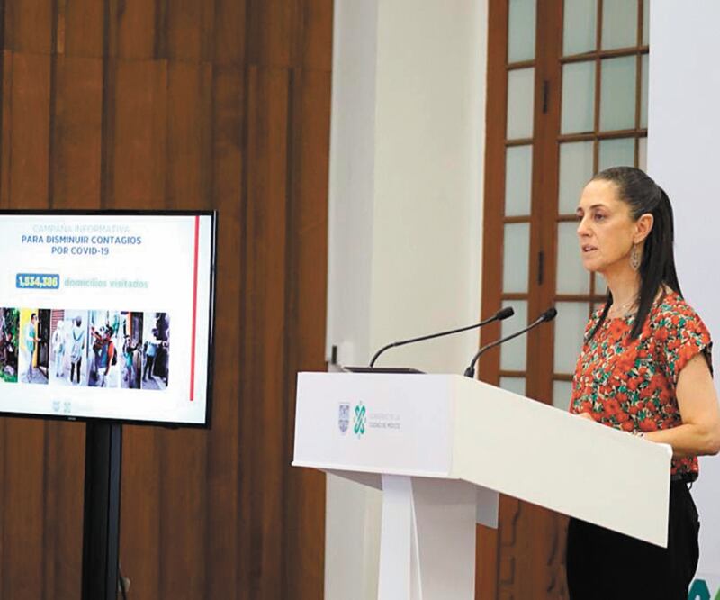 El conteo de casos de Covid-19 por colonia, que presentó ayer Claudia Sheinbaum, sólo considera las que tienen más de cinco. ESPECIAL