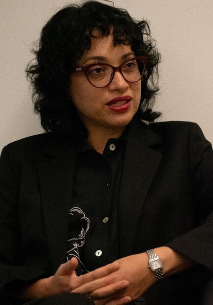 Amanda de la Garza, directora del Museo de Arte Contemporáneo de la U. N. A. M., en entrevista con El Universal por su nombramiento como subdirectora artística del Museo Reina Sofía. Fotos: Abril Angulo/ El Universal.