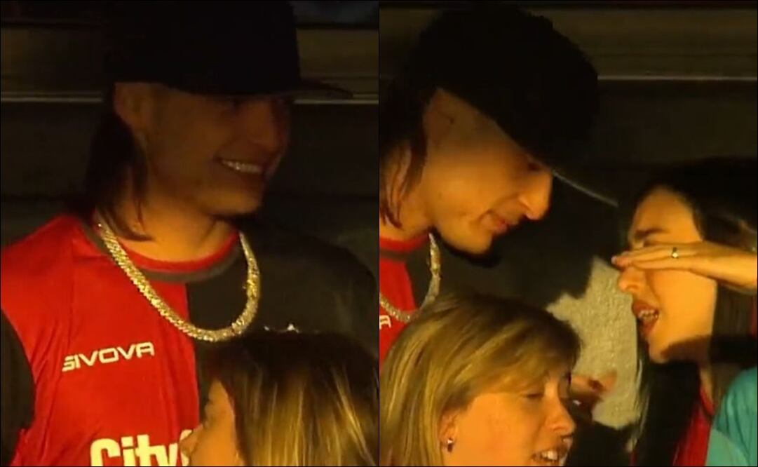 Peso Pluma fue captado apoyando en el estadio al club de la Liga Argentina de su pareja Nicki Nicole / FOTO: ESPECIAL