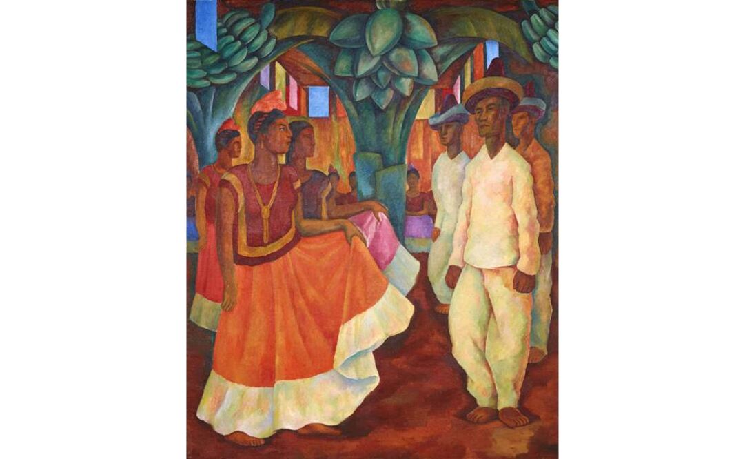 "Lo que hace que este lienzo sea importante es que es un trabajo emblemático en el que Rivera hizo esfuerzos para establecer una identidad nacional al romper con el modernismo europeo", dijo Augusto Uribe, de la casa Phillips. FOTO: AP.