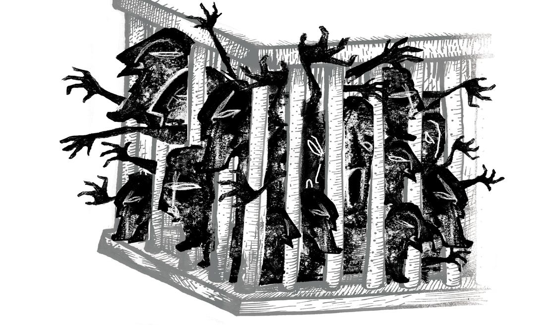 En poco más de nueve años se han registrado 4 mil 826 incidencias, siendo las riñas las más abundantes (ILUSTRACIÓN: ROSARIO LUCAS)