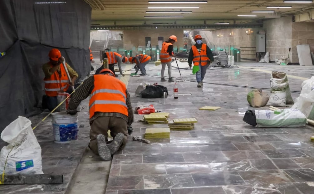 Rehabilitación del Metro Hidalgo avanza; continúan obras y cambios en andenes de Línea 2. Foto: Karla Guerrero