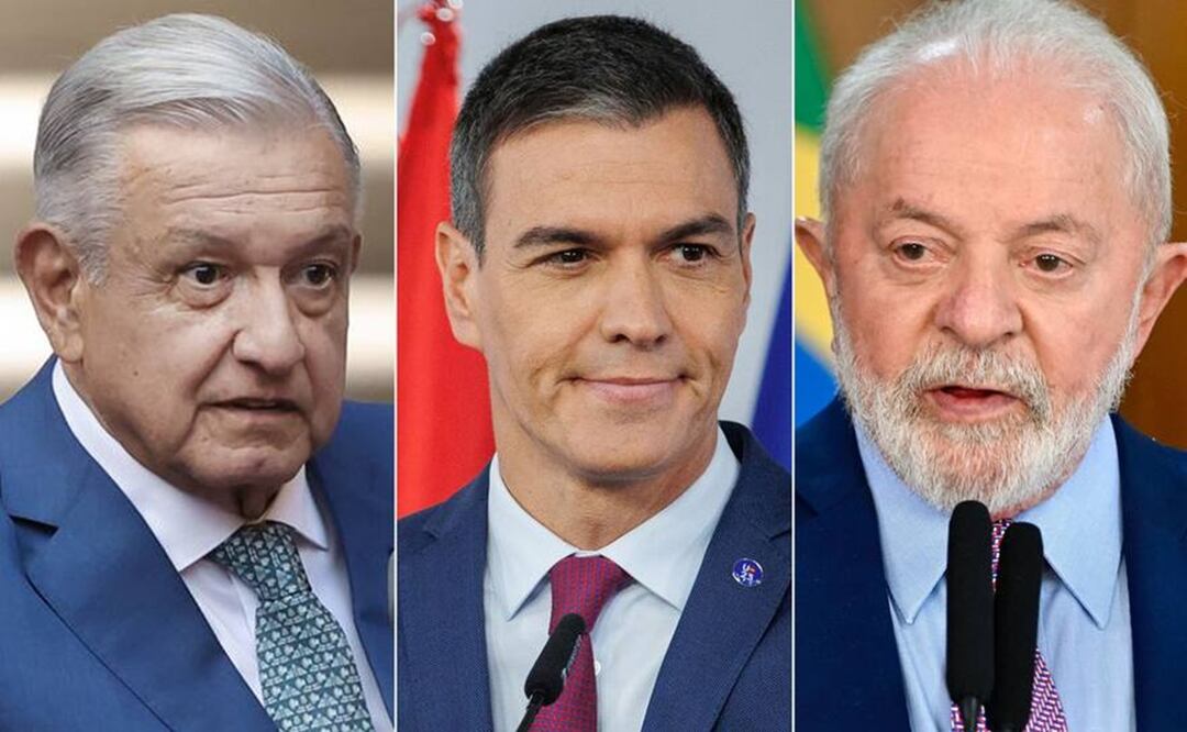 Andrés Manuel López Obrador (AMLO), Pedro Sánchez y Luiz Inacio Da Silva (Lula). Foto: La Nación