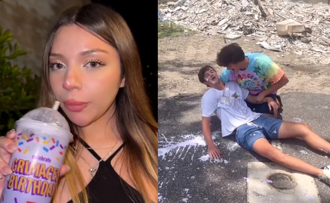 Influencers viralizaron el "Grimace Shake". Foto: TikTok @grimaceshake.com/ @katiana.kay