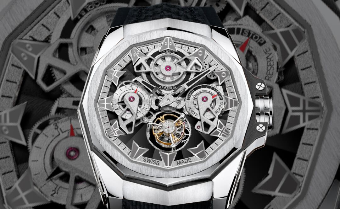 Admiral AC One 45 Openwork Tourbillon con caja de 45 mm impone en la muñeca.