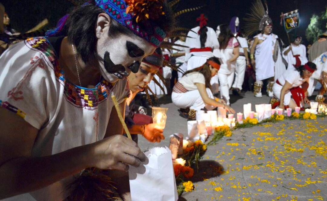 Caminata de la Luz y Ceremonia del encendido del Fuego Nuevo, en la delegación de Azcapotzalco. FOTO: Prensa Azcapotzalco