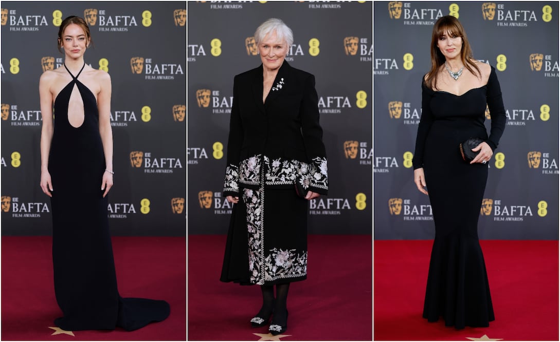 Emma Stone, Glenn Close y Monica Bellucci en la alfombra roja de los Premios BAFTA.
Fotos: AP / Alberto Pezzali & EFE / Tolga Akmen